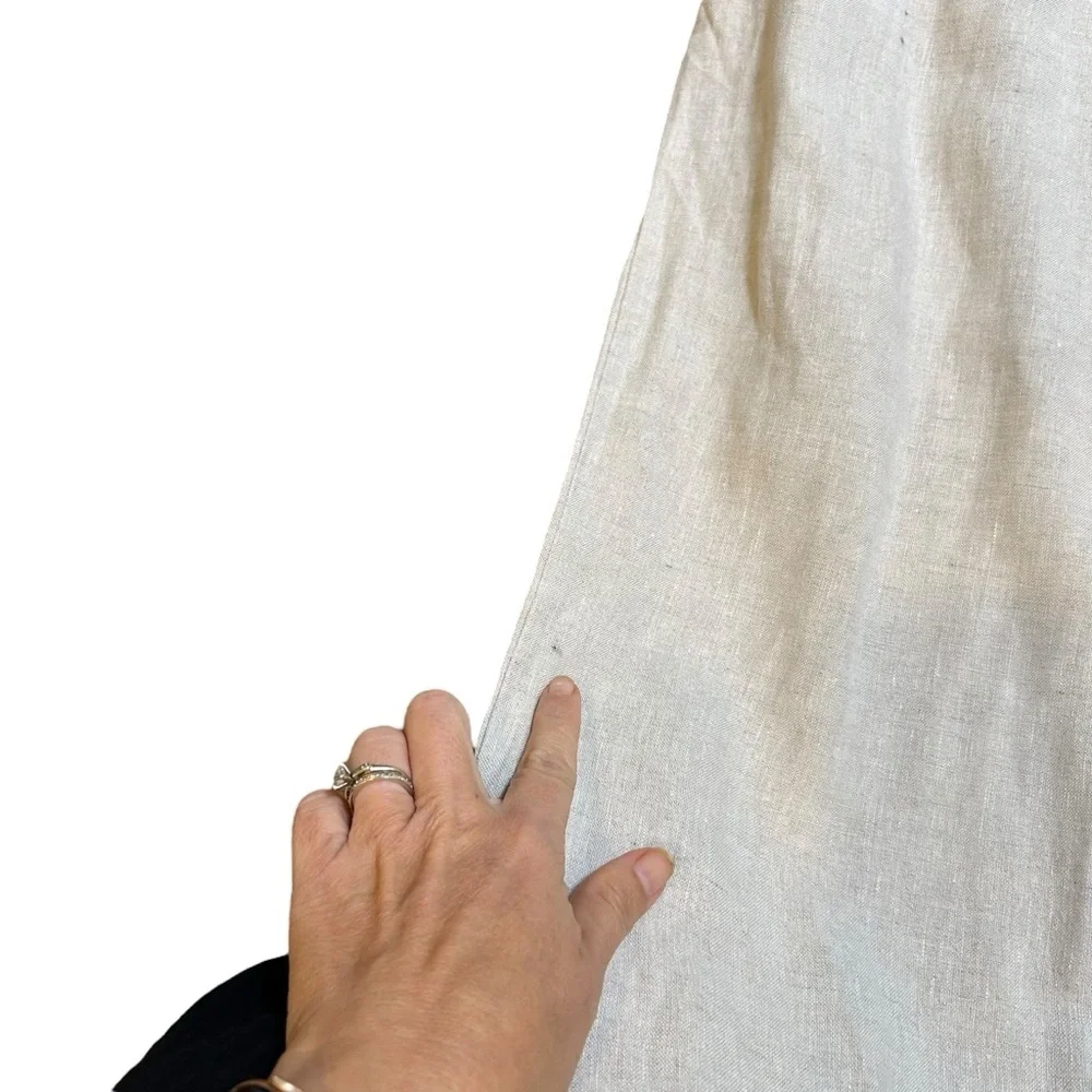 Reformation oatmeal linen vesta wide leg pleated trouser pants size 8 career - Picture 14 of 14